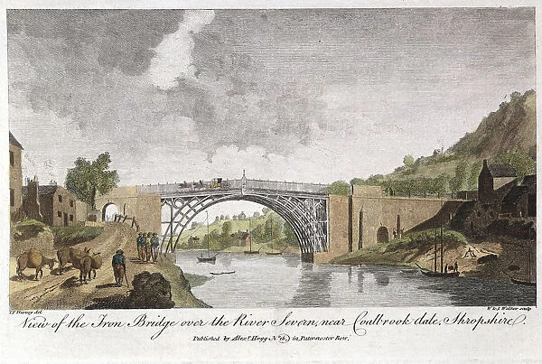 Iron bridge across the Severn at Ironbridge, Coalbrookdale, England, built 1779