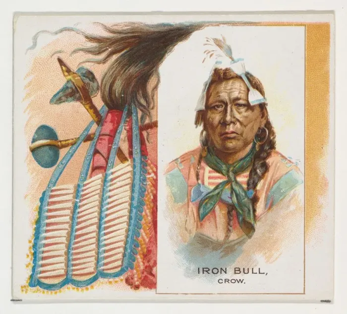 Framed Print : Iron Bull, Crow, from the American Indian Chiefs series (N36) for Allen & Framed Print : Iron Bull, Crow, from the American Indian Chiefs series (N36) for Allen &