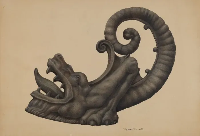 Framed Print : Iron Dragon, c. 1939. Creator: Pearl Torell Framed Print : Iron Dragon, c. 1939. Creator: Pearl Torell