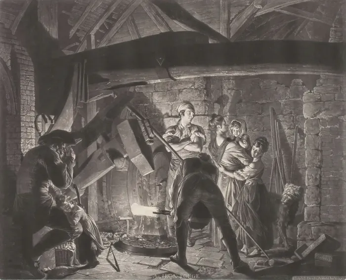 Framed Print : An Iron Forge, 1773. Creator: Richard Earlom Framed Print : An Iron Forge, 1773. Creator: Richard Earlom