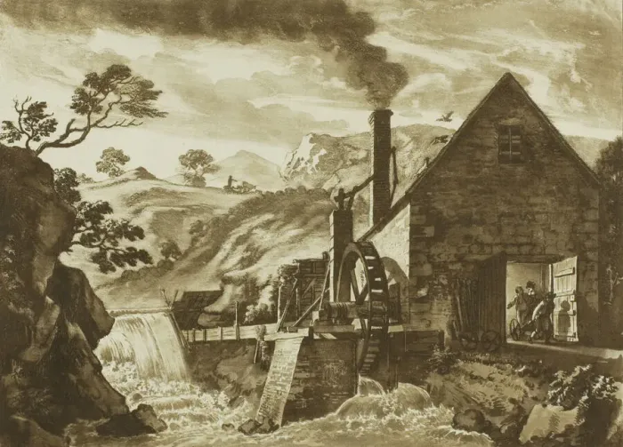Framed Print : The Iron Forge between Dolgelli and Barmouth in Merioneth Shire, 1776 Framed Print : The Iron Forge between Dolgelli and Barmouth in Merioneth Shire, 1776