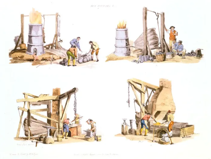 Framed Print : Iron foundry, 1802 Framed Print : Iron foundry, 1802