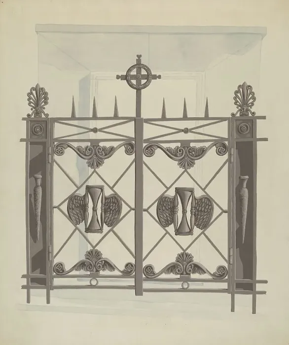 Framed Print : Iron Gate, c. 1936. Creator: Joseph L. Boyd Framed Print : Iron Gate, c. 1936. Creator: Joseph L. Boyd