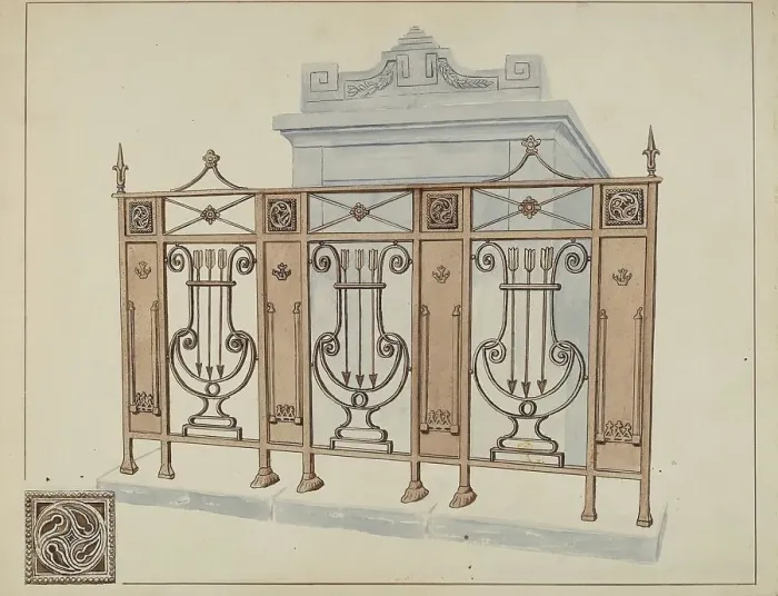 Framed Print : Iron Gate and Fence, c. 1936. Creator: Lucien Verbeke Framed Print : Iron Gate and Fence, c. 1936. Creator: Lucien Verbeke
