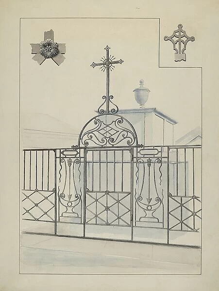 Iron Gate and Fence, c. 1936. Creator: Lucien Verbeke