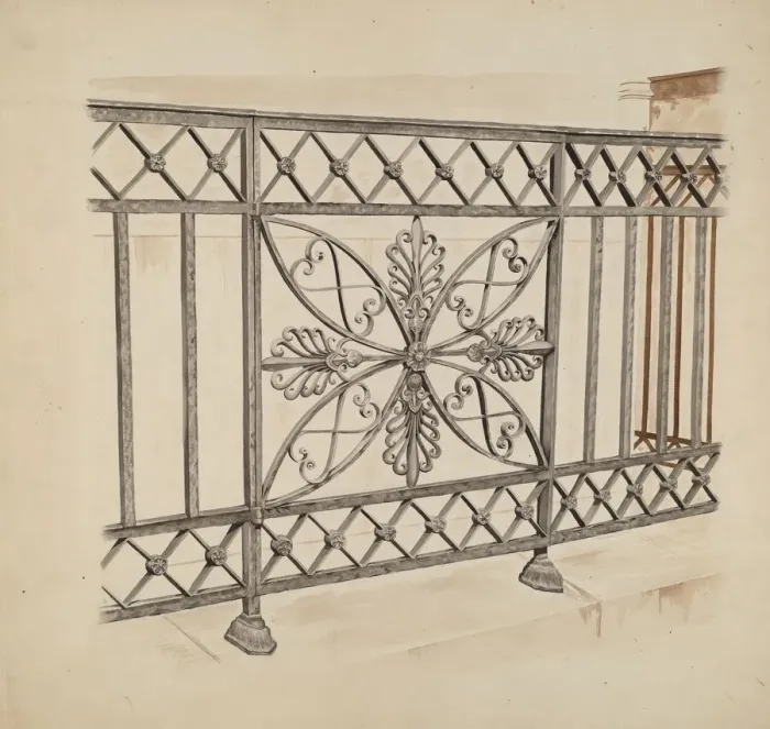 Framed Print : Iron Gate and Fence, c. 1936. Creator: Ray Price