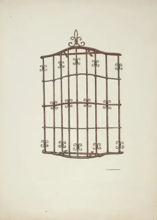 Framed Print : Iron Grille, 1941. Creator: William Kieckhofel Framed Print : Iron Grille, 1941. Creator: William Kieckhofel