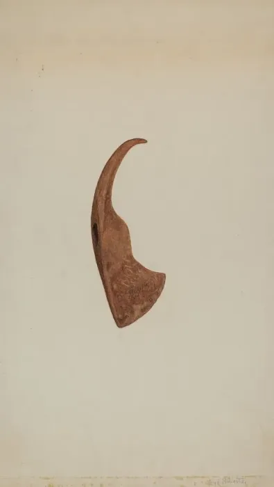 Framed Print : Iron Hatchet Head, c. 1938. Creator: Sydney Roberts Framed Print : Iron Hatchet Head, c. 1938. Creator: Sydney Roberts