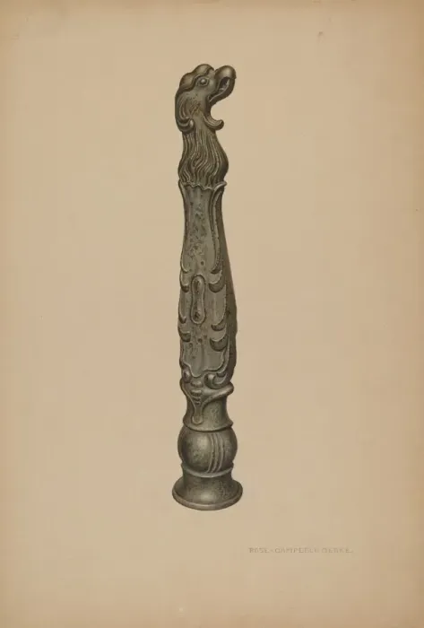 Framed Print : Iron Hitching Post, c. 1939. Creator: Rose Campbell-Gerke Framed Print : Iron Hitching Post, c. 1939. Creator: Rose Campbell-Gerke