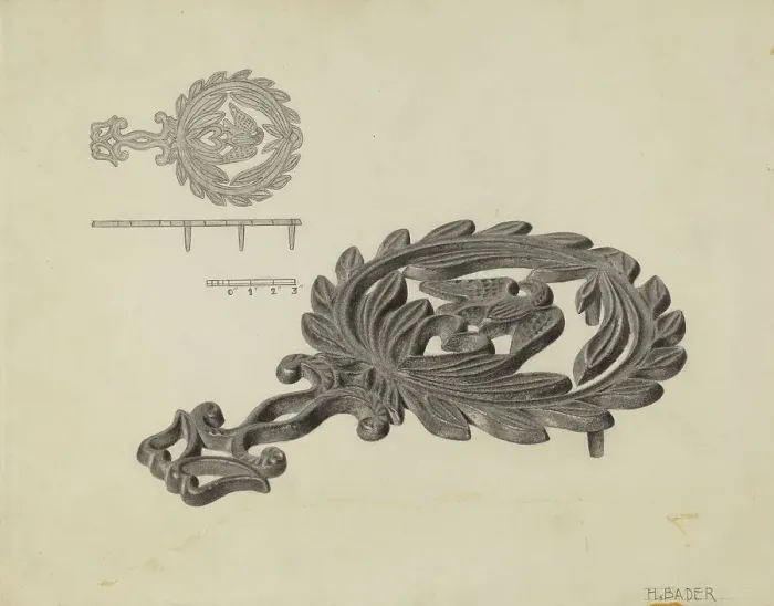 Framed Print : Iron Holder, c. 1937. Creator: Herman Bader Framed Print : Iron Holder, c. 1937. Creator: Herman Bader
