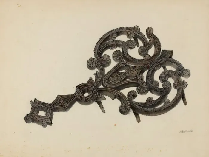 Framed Print : Iron Holder, c. 1940. Creator: Peter Connin Framed Print : Iron Holder, c. 1940. Creator: Peter Connin