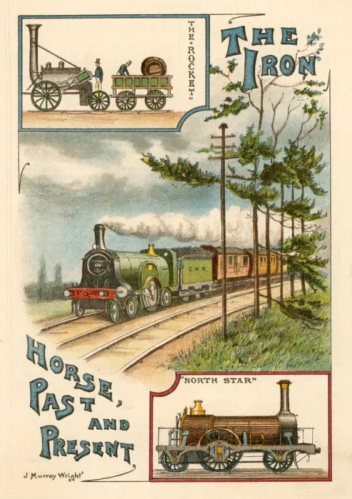 Framed Print : The Iron Horse Past and Present, c1900 Framed Print : The Iron Horse Past and Present, c1900
