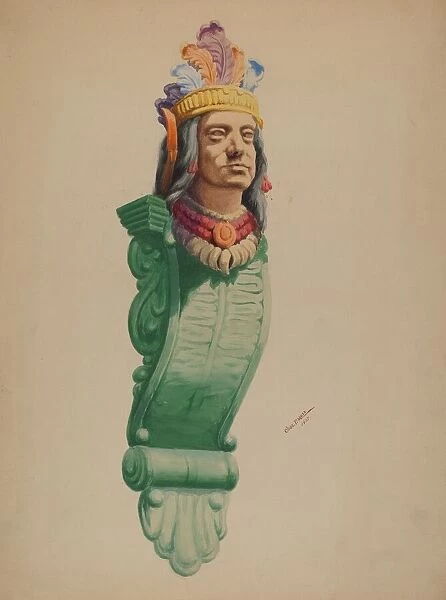 Iron Indian Head, 1937. Creator: Charles Moss