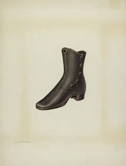 Framed Print : Iron Mannequin Shoe, c. 1938. Creator: Wellington Blewett Framed Print : Iron Mannequin Shoe, c. 1938. Creator: Wellington Blewett