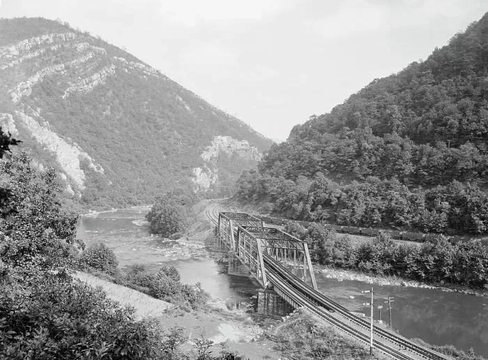Framed Print : Iron Mountains & water gap near Clifton Forge, Clifton Forge, Va. between 1900 and 1910. Creator: Unknown. Iron Mountains & water gap near Clifton Forge, Clifton Forge, Va. between 1900 and 1910. Creator: Unknown Framed Print : Iron Mountains & water gap near Clifton Forge, Clifton Forge, Va. between 1900 and 1910. Creator: Unknown. Iron Mountains & water gap near Clifton Forge, Clifton Forge, Va. between 1900 and 1910. Creator: Unknown
