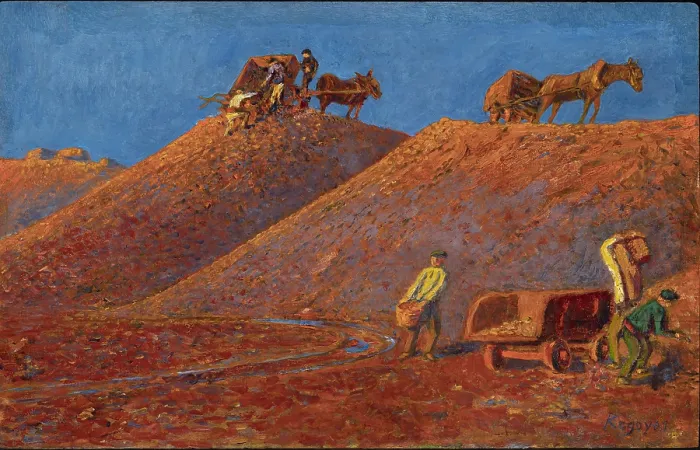 Framed Print : Iron ore mining, c1900. Creator: Regoyos y Valdes, Dario de (1857-1913) Framed Print : Iron ore mining, c1900. Creator: Regoyos y Valdes, Dario de (1857-1913)