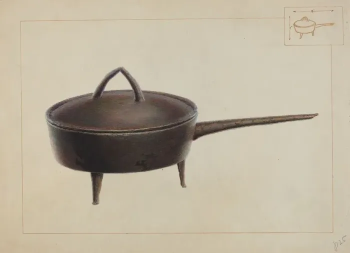 Framed Print : Iron Pot with Cover, c. 1937. Creator: Edward L Loper Framed Print : Iron Pot with Cover, c. 1937. Creator: Edward L Loper