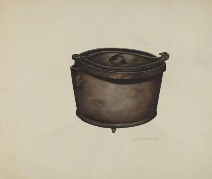 Framed Print : Iron Pot and Pot Hooks, c. 1937. Creator: Charles Goodwin Framed Print : Iron Pot and Pot Hooks, c. 1937. Creator: Charles Goodwin