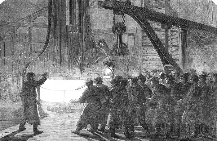 Framed Print : Iron Ship Fitting at the Royal Dockyard, Woolwich, 1854. Creator: Unknown Framed Print : Iron Ship Fitting at the Royal Dockyard, Woolwich, 1854. Creator: Unknown