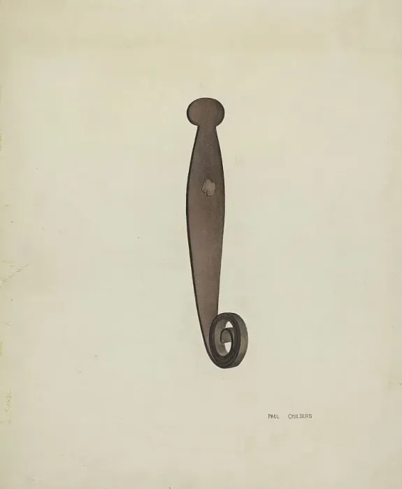 Framed Print : Iron Shutter Latch, c. 1939. Creator: William Paul Childers Framed Print : Iron Shutter Latch, c. 1939. Creator: William Paul Childers