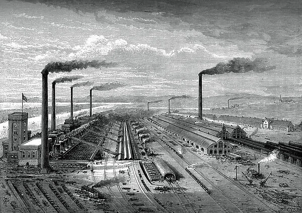 The iron and steel works at Barrow, c1880