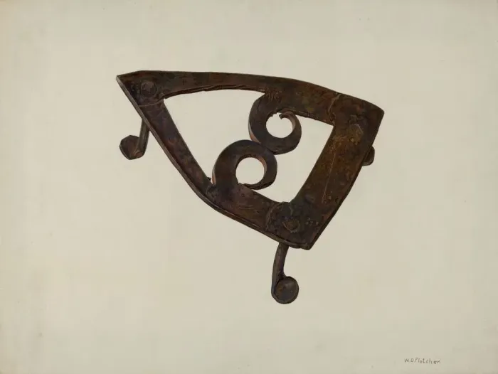 Framed Print : Iron Trivet, c. 1939. Creator: William O. Fletcher Framed Print : Iron Trivet, c. 1939. Creator: William O. Fletcher