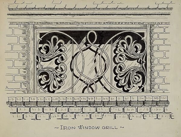 Iron Work in Attic Window, c. 1936. Creator: Ray Price