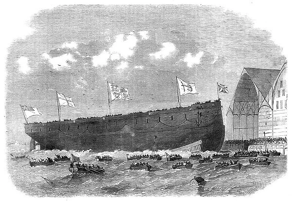 Our ironclad fleet: launch of the Royal Alfred screw-frigate at Portsmouth, on Saturday last, 1864. Creators: Edwin Weedon, Unknown