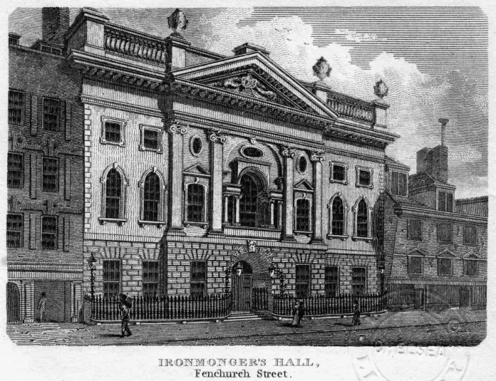 Framed Print : Ironmongers Hall, Fenchurch Street, City of London, 1812. Artist: Sands Framed Print : Ironmongers Hall, Fenchurch Street, City of London, 1812. Artist: Sands