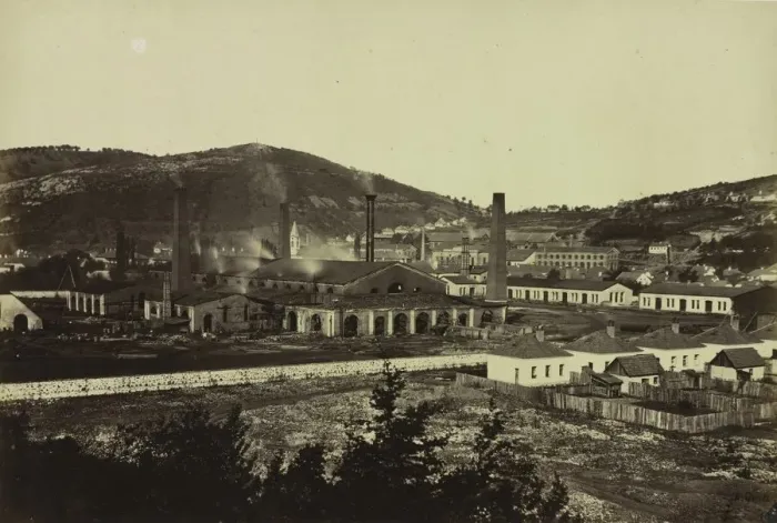 Framed Print : Ironworks in Reschitza, c. 1860. Creator: Andreas Groll (Austrian, 1812-1872) Framed Print : Ironworks in Reschitza, c. 1860. Creator: Andreas Groll (Austrian, 1812-1872)