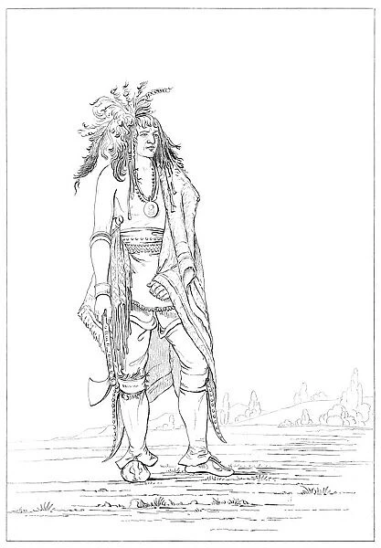 Iroquois brave, 1841. Artist: Myers and Co