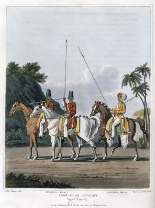 Framed Print : Irregular Cavalry, Bengal Army 1817 (1819). Artist: Havell & Son Framed Print : Irregular Cavalry, Bengal Army 1817 (1819). Artist: Havell & Son
