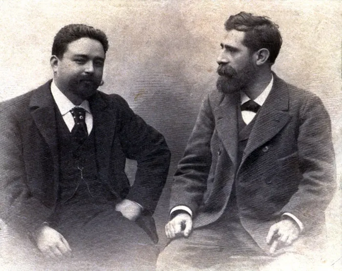 Framed Print : Isaac Albeniz (1860-1909) and Tomas Breton (1850-1923), Spanish composers Framed Print : Isaac Albeniz (1860-1909) and Tomas Breton (1850-1923), Spanish composers