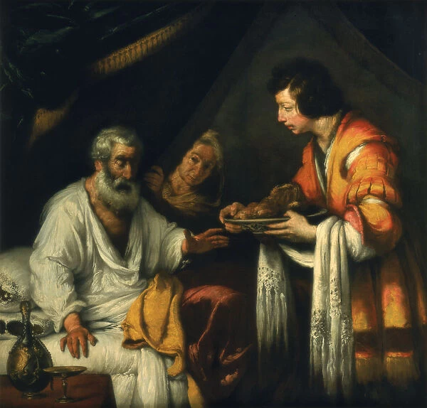 Isaac blesses Jacob, early 17th century. Artist: Bernardo Strozzi