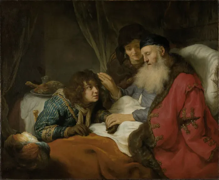 Framed Print : Isaac blessing Jacob, 1638. Artist: Flinck, Govaert (1615-1660) Framed Print : Isaac blessing Jacob, 1638. Artist: Flinck, Govaert (1615-1660)
