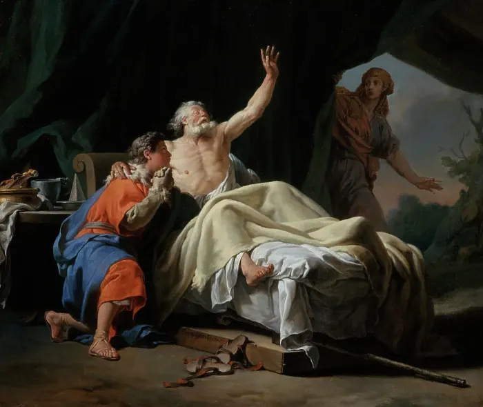 Framed Print : Isaac Blessing Jacob, 1768. Creator: Nicolas Guy Brenet Framed Print : Isaac Blessing Jacob, 1768. Creator: Nicolas Guy Brenet
