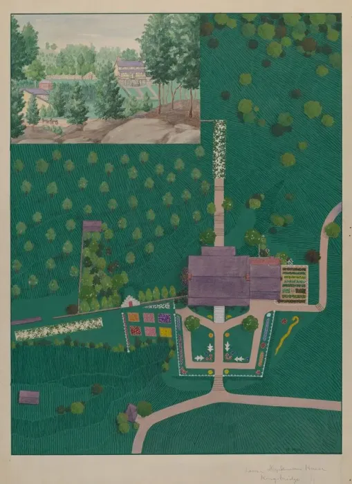 Framed Print : Isaac Dyckman House, c. 1936. Creator: Helen Miller Framed Print : Isaac Dyckman House, c. 1936. Creator: Helen Miller
