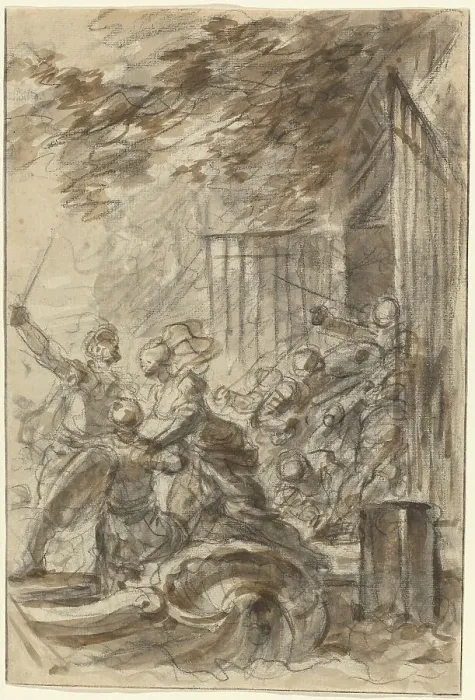 Framed Print : Isabella Abandons Her Home to Follow Odorico and His Men. Creator: Jean-Honore Fragonard Framed Print : Isabella Abandons Her Home to Follow Odorico and His Men. Creator: Jean-Honore Fragonard