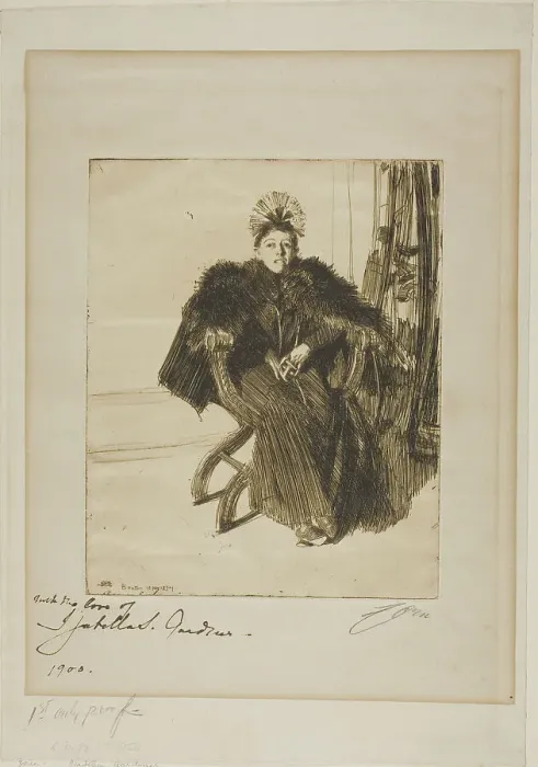 Framed Print : Isabella Gardener, 1894. Creator: Anders Leonard Zorn Framed Print : Isabella Gardener, 1894. Creator: Anders Leonard Zorn