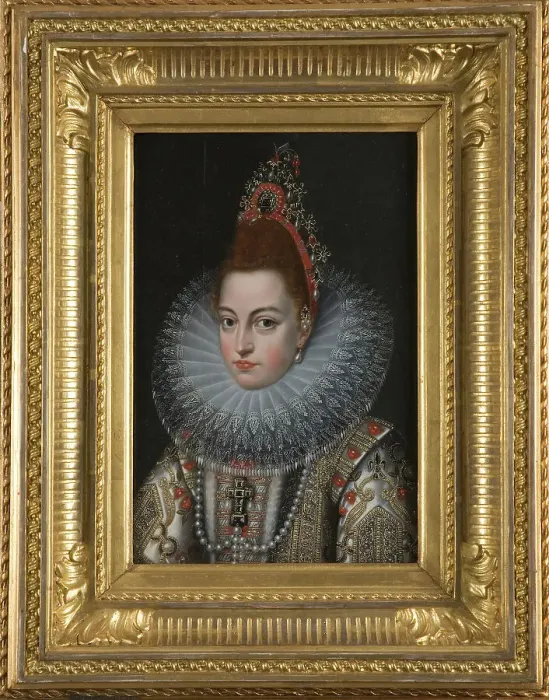 Framed Print : Isabella Klara Eugenia, 1566-1633, married to Archduke Albrecht of Austria. Creator: Frans Pourbus the Younger Framed Print : Isabella Klara Eugenia, 1566-1633, married to Archduke Albrecht of Austria. Creator: Frans Pourbus the Younger