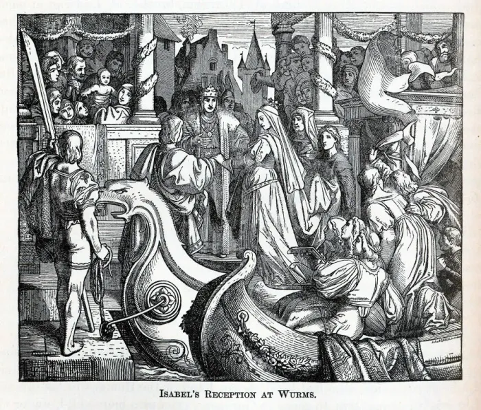 Framed Print : Isabels Reception at Worms, 1882. Artist: Anonymous Framed Print : Isabels Reception at Worms, 1882. Artist: Anonymous