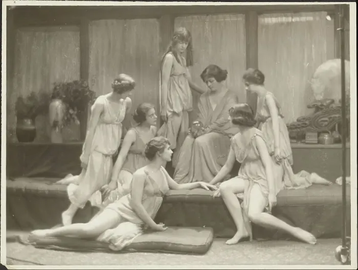 Framed Print : Isadora Duncan and Group, about 1917. Creator: Arnold Genthe Framed Print : Isadora Duncan and Group, about 1917. Creator: Arnold Genthe