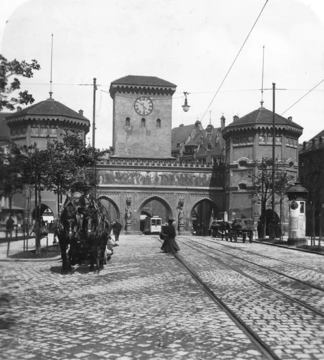 Framed Print : Isartor (Isar Gate), Munich, Germany, c1900s. Artist: Wurthle & Sons Framed Print : Isartor (Isar Gate), Munich, Germany, c1900s. Artist: Wurthle & Sons