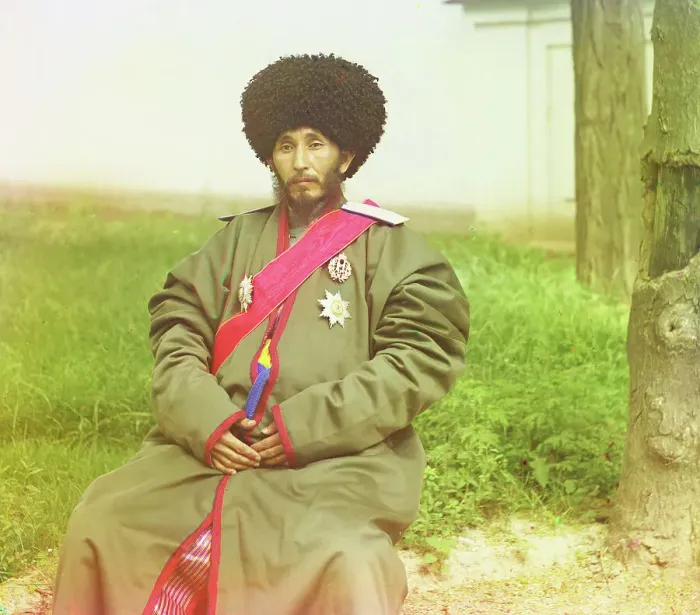 Framed Print : Isfandiyar, Khan of the Russian protectorate of Khorezm (Khiva)... between 1910-1915. Creator: Sergey Mikhaylovich Prokudin-Gorsky Framed Print : Isfandiyar, Khan of the Russian protectorate of Khorezm (Khiva)... between 1910-1915. Creator: Sergey Mikhaylovich Prokudin-Gorsky
