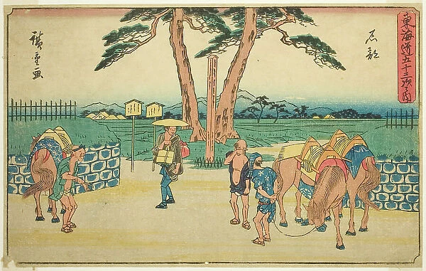 Ishibe, from the series 'Fifty-three Stations of the Tokaido (Tokaido gojusan... c. 1841 / 44. Creator: Ando Hiroshige. Ishibe, from the series 'Fifty-three Stations of the Tokaido (Tokaido gojusan... c. 1841 / 44. Creator: Ando Hiroshige)