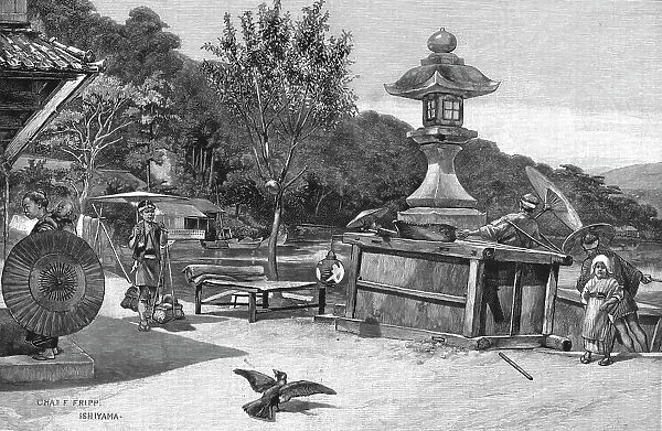 'Ishiyama, on the Banks of the Seta River', 1891. Creator: Charles Edwin Fripp. 'Ishiyama, on the Banks of the Seta River', 1891. Creator: Charles Edwin Fripp