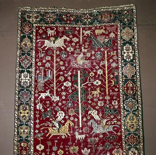 Islamic Carpet illustrating Hunting, the Caucasus, 17th century