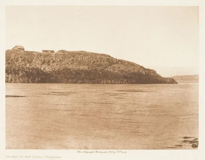 Framed Print : Island of the Dead Wisham, From The North American Indian by Edward S. Curtis. 1909. Creator: Edward Sheriff Curtis Framed Print : Island of the Dead Wisham, From The North American Indian by Edward S. Curtis. 1909. Creator: Edward Sheriff Curtis