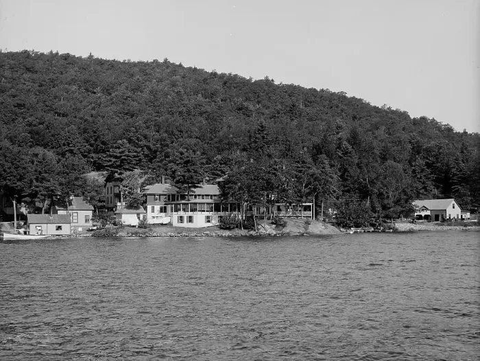 Framed Print : Island Harbor House, Lake George, N.Y. between 1900 and 1910. Creator: Unknown Framed Print : Island Harbor House, Lake George, N.Y. between 1900 and 1910. Creator: Unknown