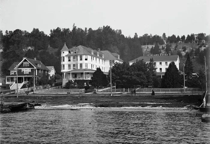 Framed Print : Island House from the lake, Mackinac, c1905. Creator: Unknown Framed Print : Island House from the lake, Mackinac, c1905. Creator: Unknown